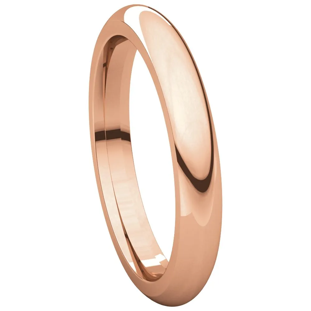 10k Rose Gold 5mm Comfort Fit Band, Size 10