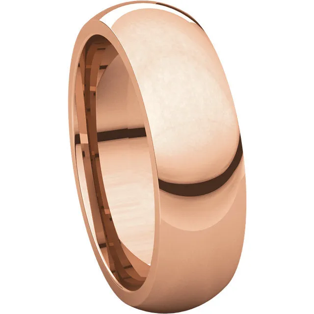 10k Rose Gold 6mm Comfort Fit Band, Size 10