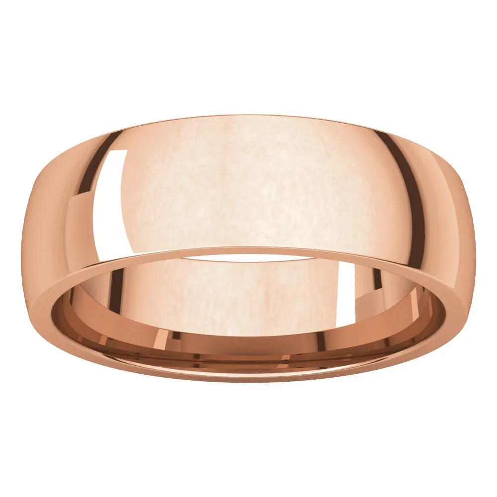 10k Rose Gold 6mm Light Comfort Fit Band, Size 12
