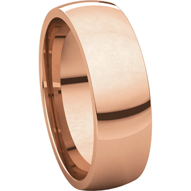 10k Rose Gold 6mm Light Comfort Fit Band, Size 12