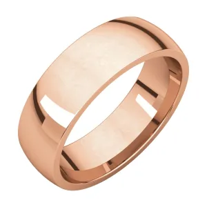 10k Rose Gold 6mm Light Comfort Fit Band, Size 12
