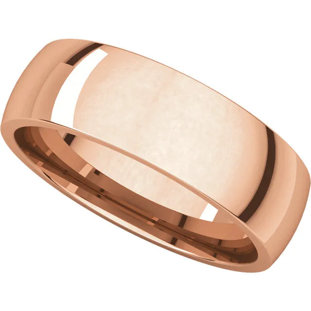 10k Rose Gold 6mm Light Comfort Fit Band, Size 12