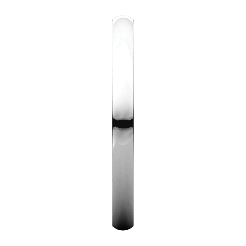 10k White Gold 2mm Light Comfort Fit Band, Size 7.5