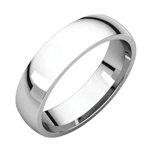 10k White Gold 5mm Light Comfort Fit Band, Size 11.5