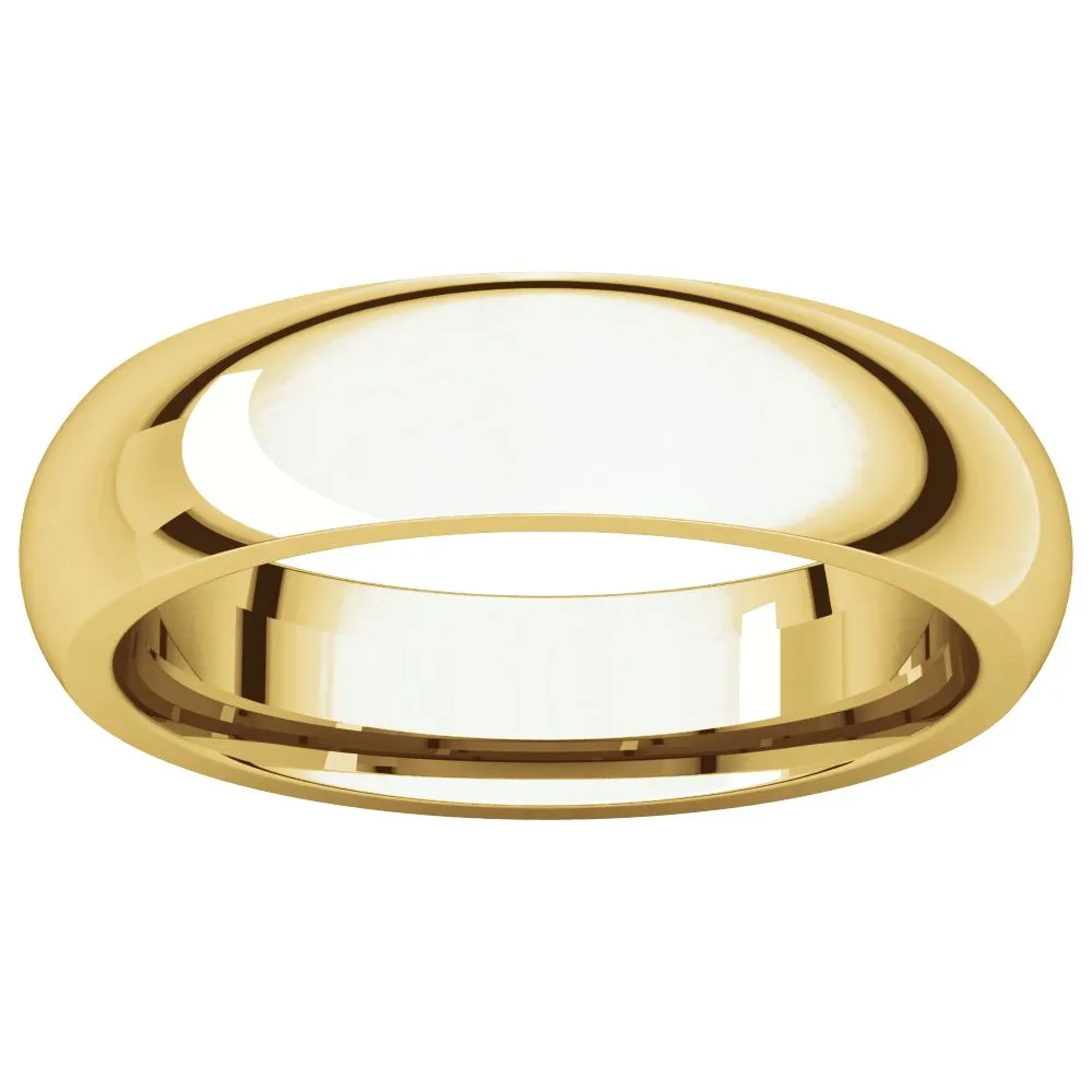10k Yellow Gold 5mm Comfort Fit Band, Size 8