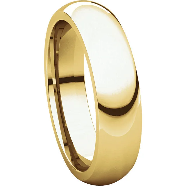 10k Yellow Gold 5mm Comfort Fit Band, Size 8