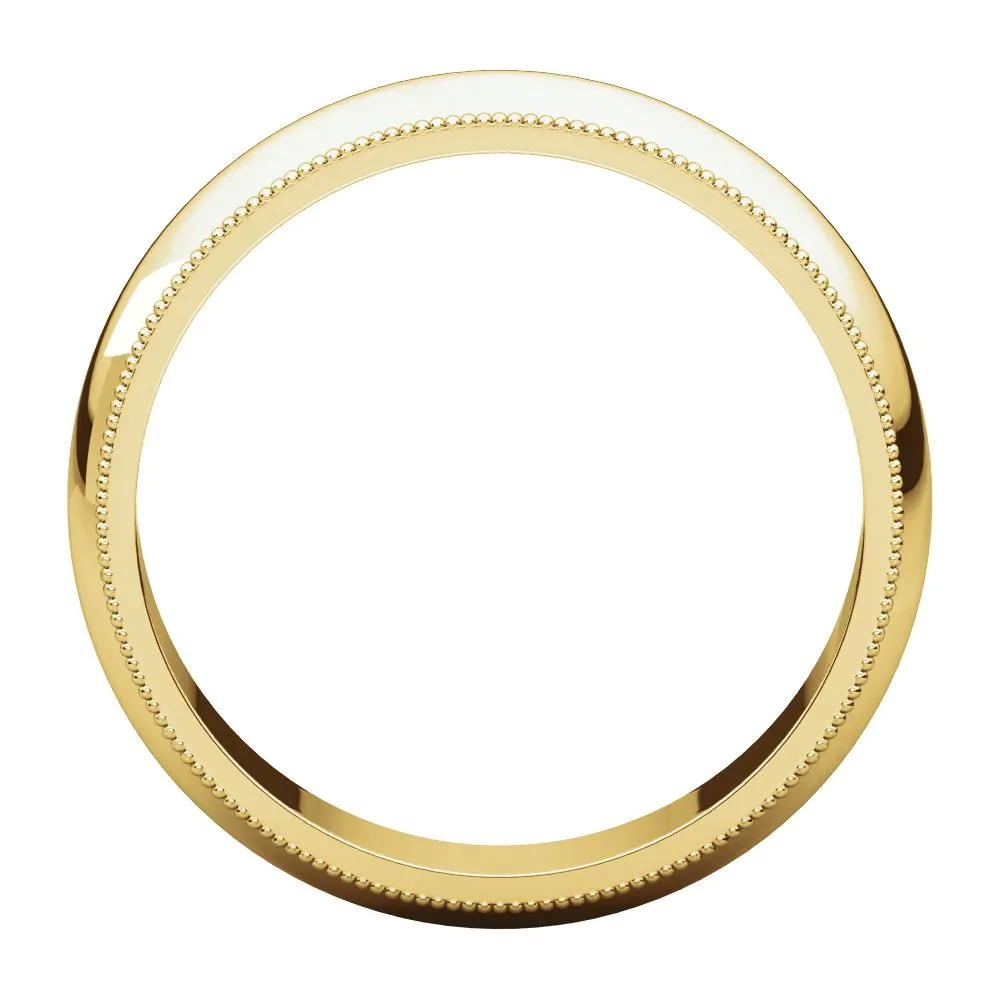 10k Yellow Gold 5mm Milgrain Comfort Fit Band, Size 9