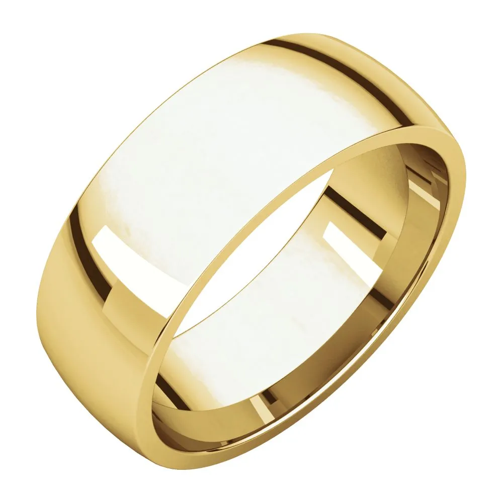 10k Yellow Gold 7mm Light Comfort Fit Band, Size 12
