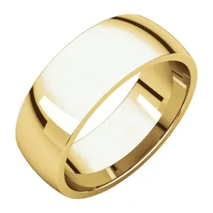 10k Yellow Gold 7mm Light Comfort Fit Band, Size 12