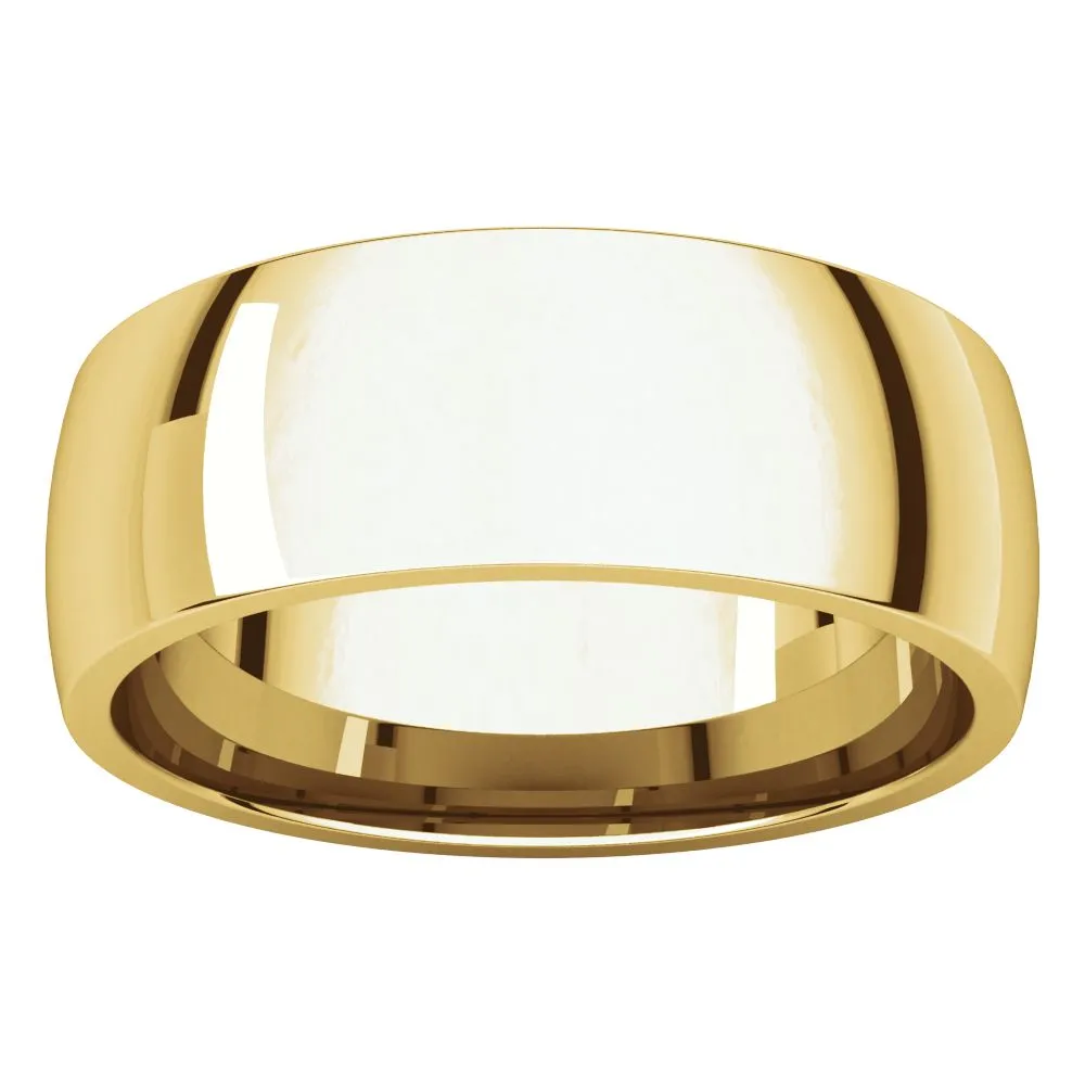 10k Yellow Gold 7mm Light Comfort Fit Band, Size 12