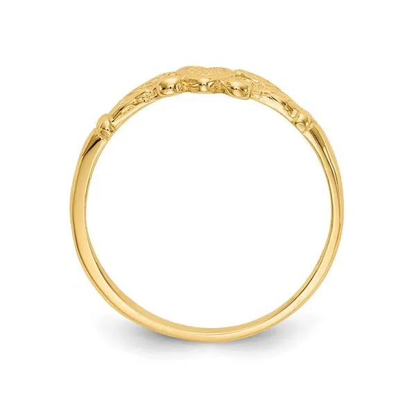 10K Yellow Gold Textured Mini Heart Baby Ring