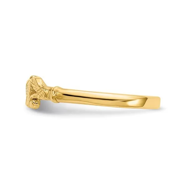 10K Yellow Gold Textured Mini Heart Baby Ring