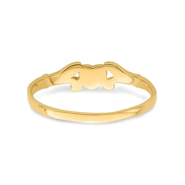 10K Yellow Gold Textured Mini Heart Baby Ring