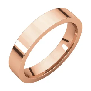 14k Rose Gold 4mm Flat Comfort Fit Band, Size 11