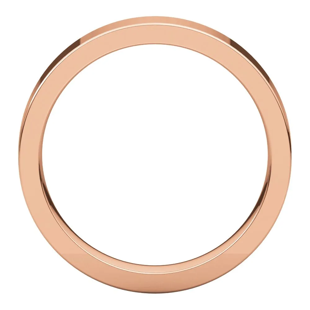 14k Rose Gold 4mm Flat Comfort Fit Band, Size 11