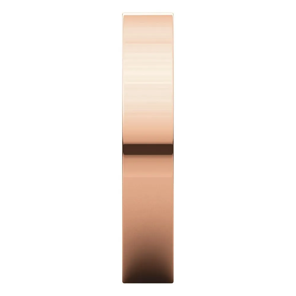 14k Rose Gold 4mm Flat Comfort Fit Band, Size 11