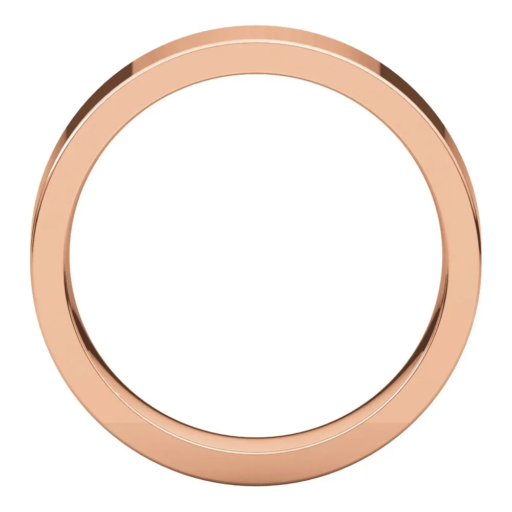 14k Rose Gold 5mm Flat Comfort Fit Band, Size 9.5