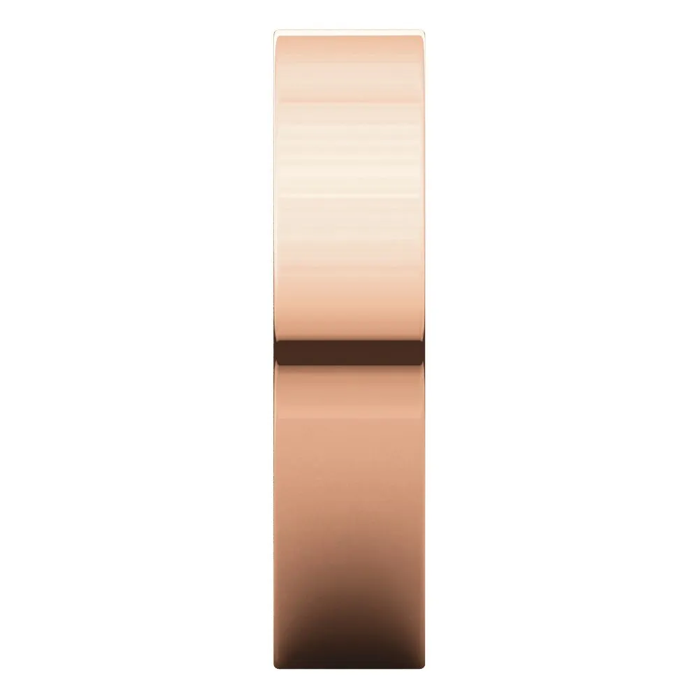 14k Rose Gold 5mm Flat Comfort Fit Band, Size 9.5