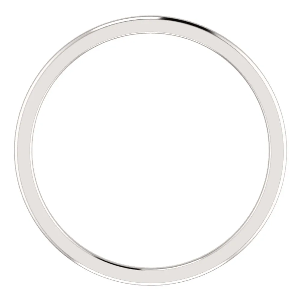 14k White Gold 1mm Comfort Fit Band, Size 6.5