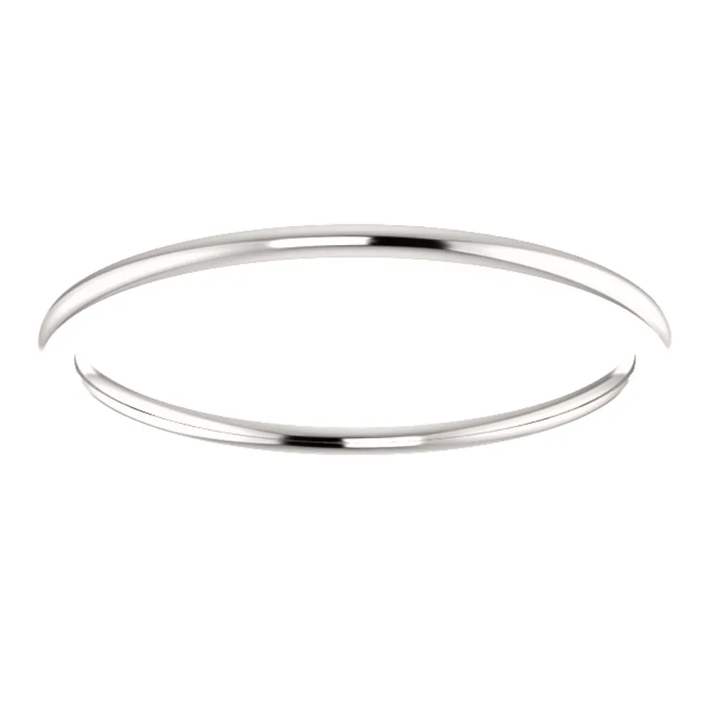 14k White Gold 1mm Comfort Fit Band, Size 6.5