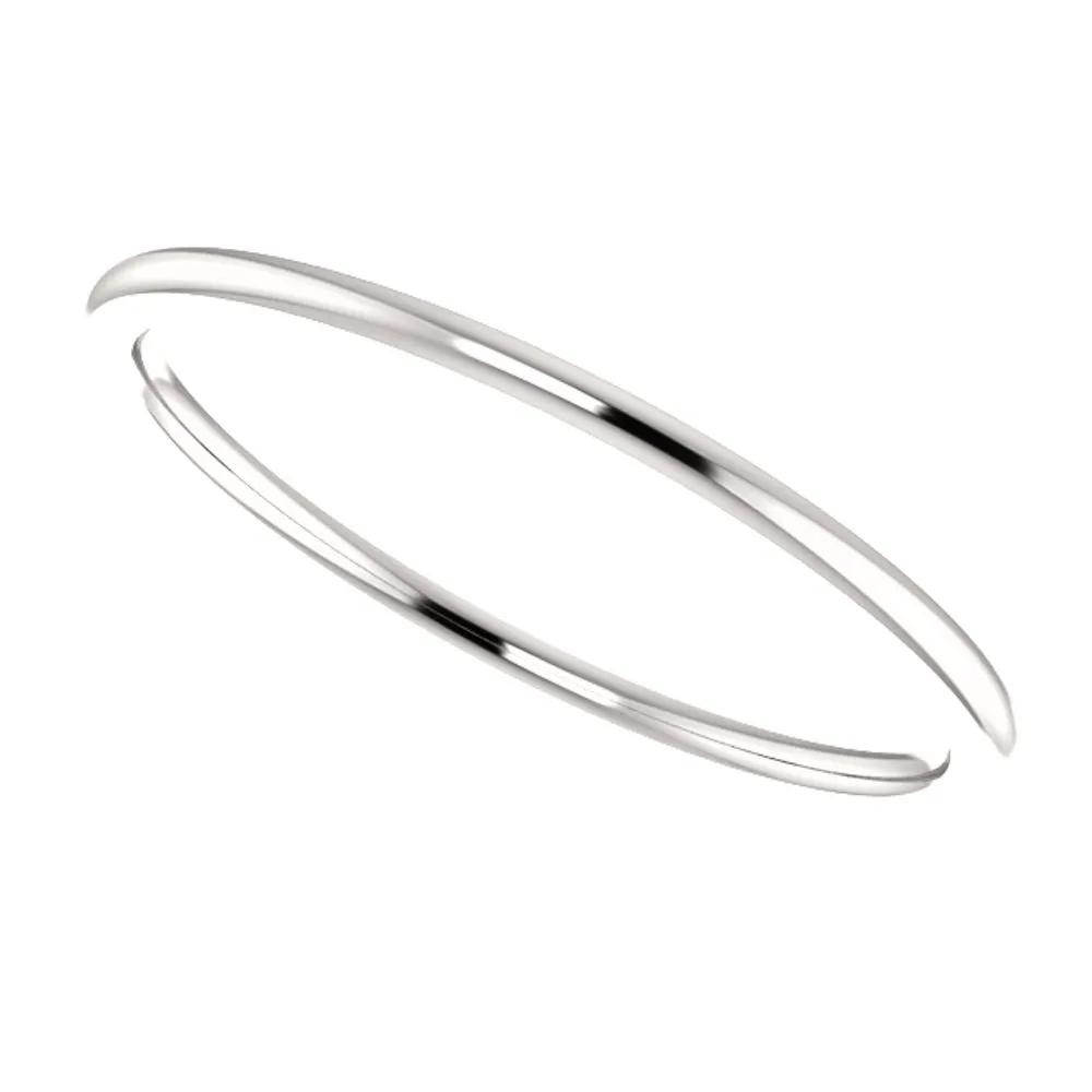 14k White Gold 1mm Comfort Fit Band, Size 6.5
