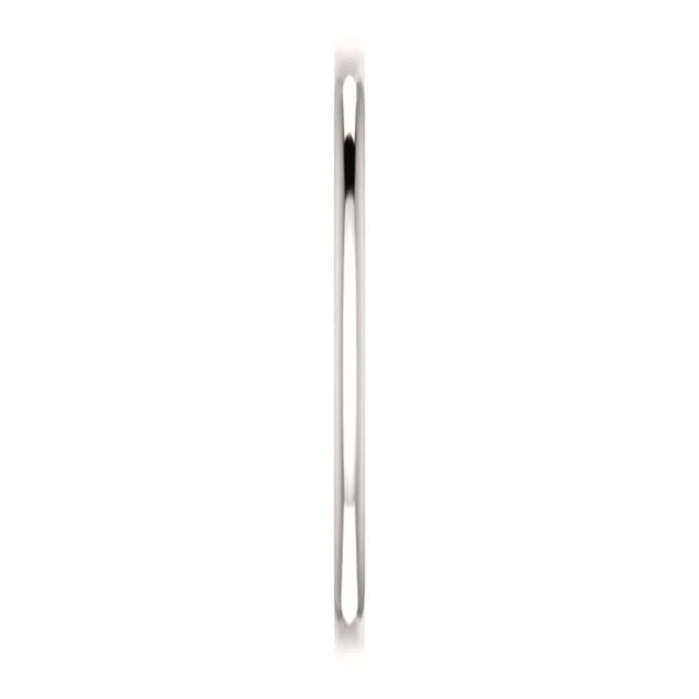14k White Gold 1mm Comfort Fit Band, Size 6.5
