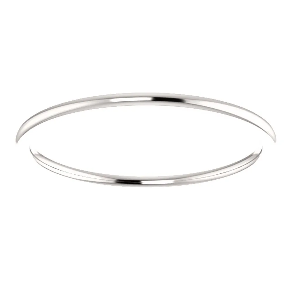 14k White Gold 1mm Comfort Fit Band, Size 8