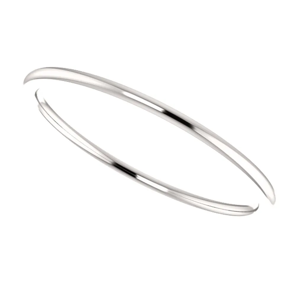14k White Gold 1mm Comfort Fit Band, Size 8
