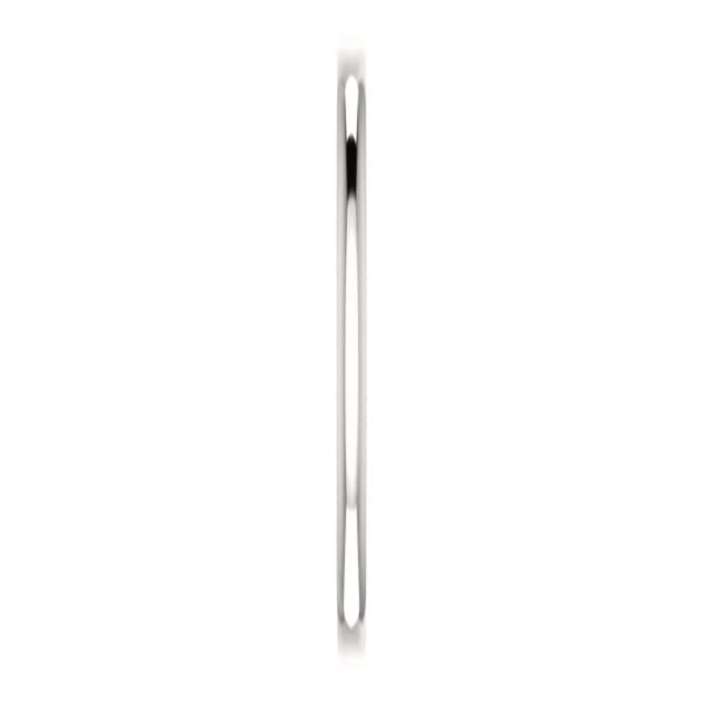 14k White Gold 1mm Comfort Fit Band, Size 8