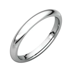 14k White Gold 2.5mm Comfort Fit Band, Size 5