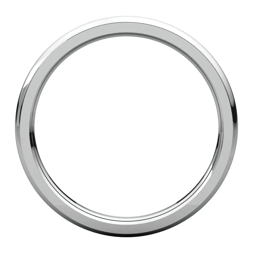14k White Gold 2.5mm Comfort Fit Edge Band , Size 7