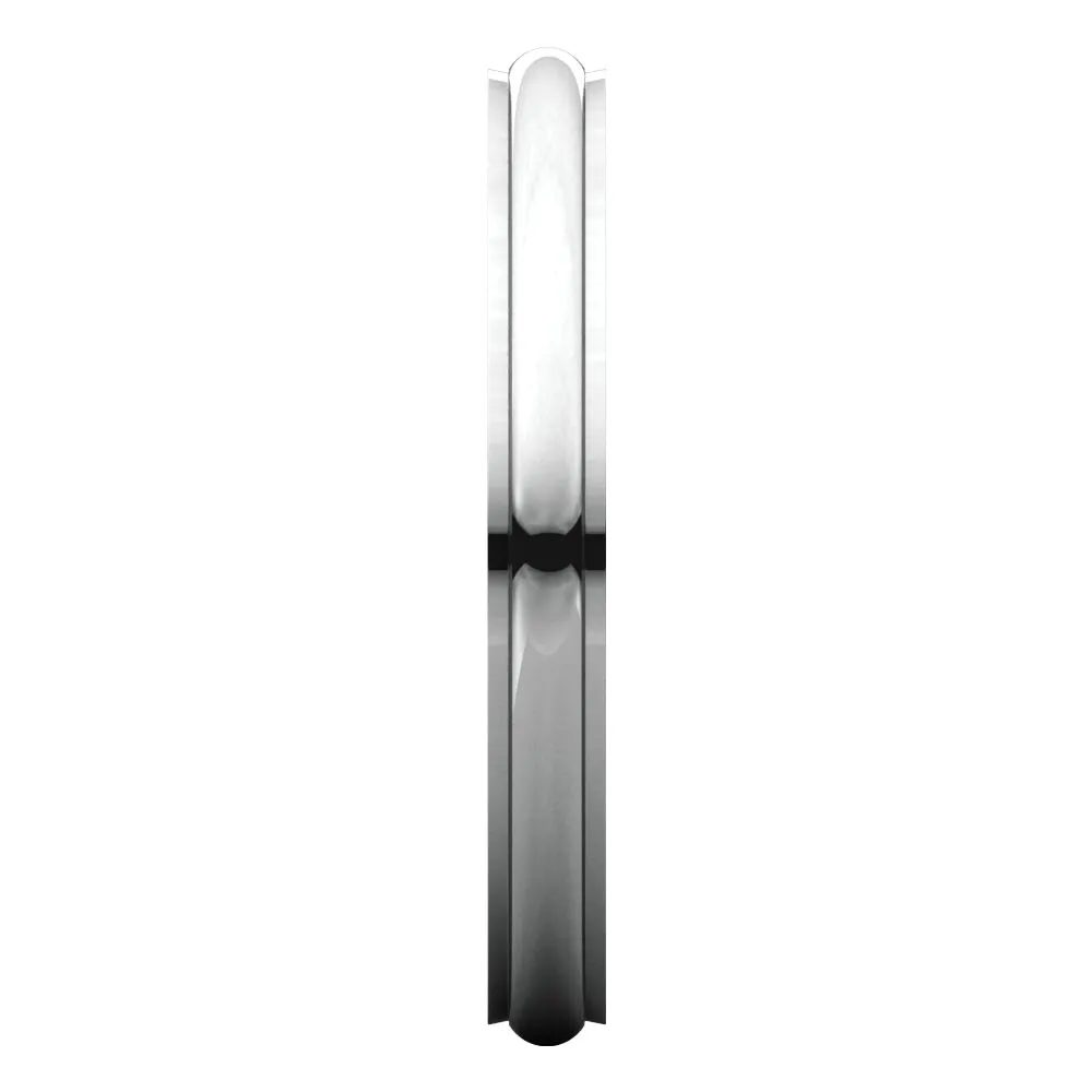14k White Gold 2.5mm Comfort Fit Edge Band , Size 7
