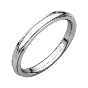 14k White Gold 2.5mm Comfort Fit Edge Band , Size 7