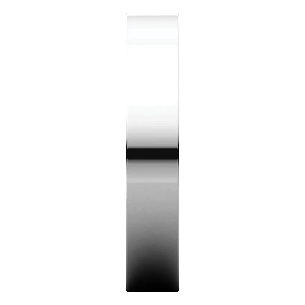 14k White Gold 4mm Flat Comfort Fit Band, Size 9.5