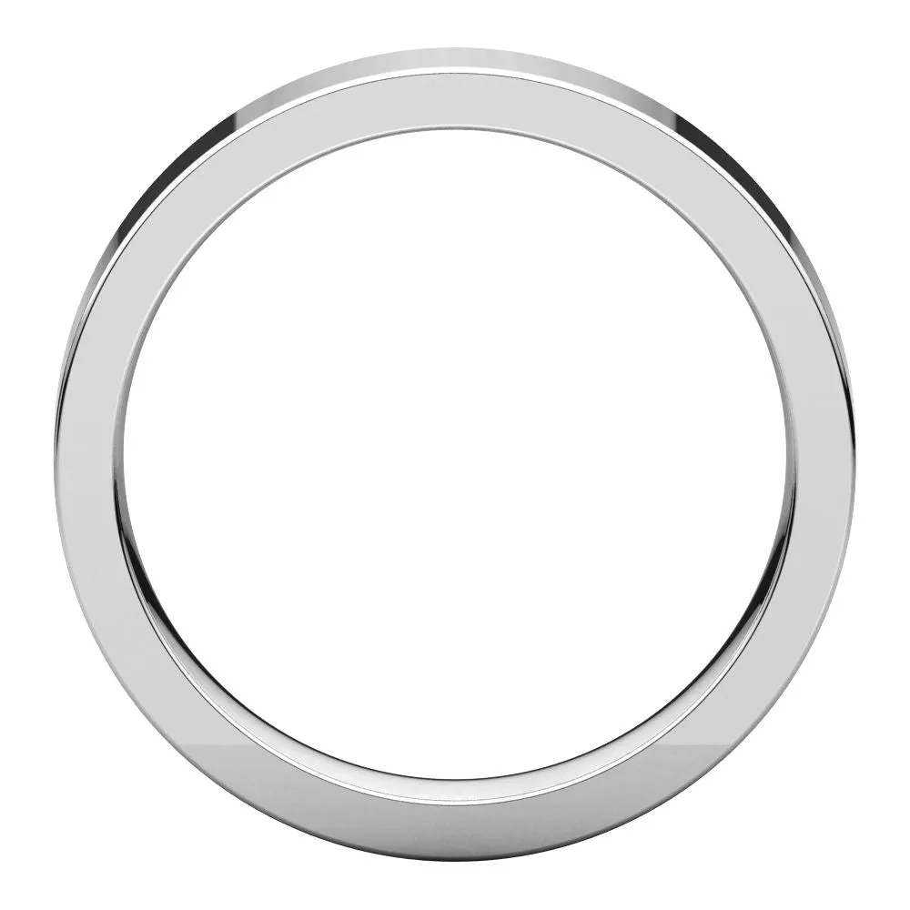 14k White Gold 4mm Flat Comfort Fit Band, Size 9.5