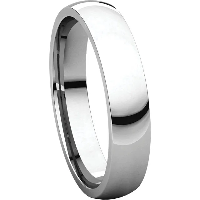 14k White Gold 4mm Light Comfort Fit Band, Size 9