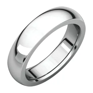 14k White Gold 5mm Heavy Comfort Fit Band, Size 10