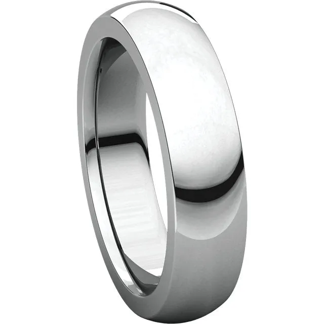 14k White Gold 5mm Heavy Comfort Fit Band, Size 10
