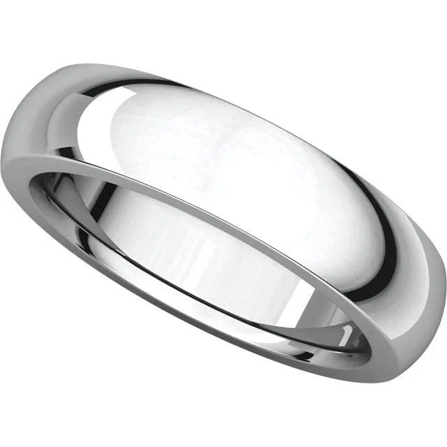 14k White Gold 5mm Heavy Comfort Fit Band, Size 10