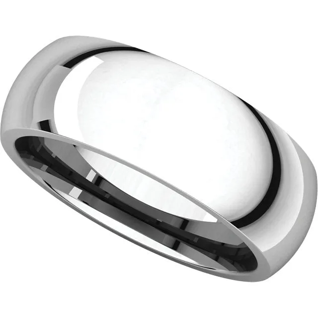 14k White Gold 7mm Comfort Fit Band, Size 8