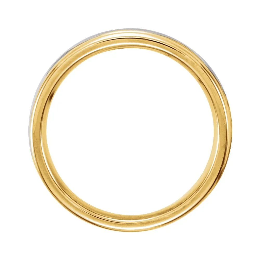14K Yellow & White 6mm Comfort-Fit Band Size 5