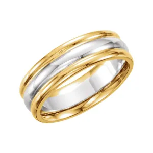 14K Yellow & White 6mm Comfort-Fit Band Size 5