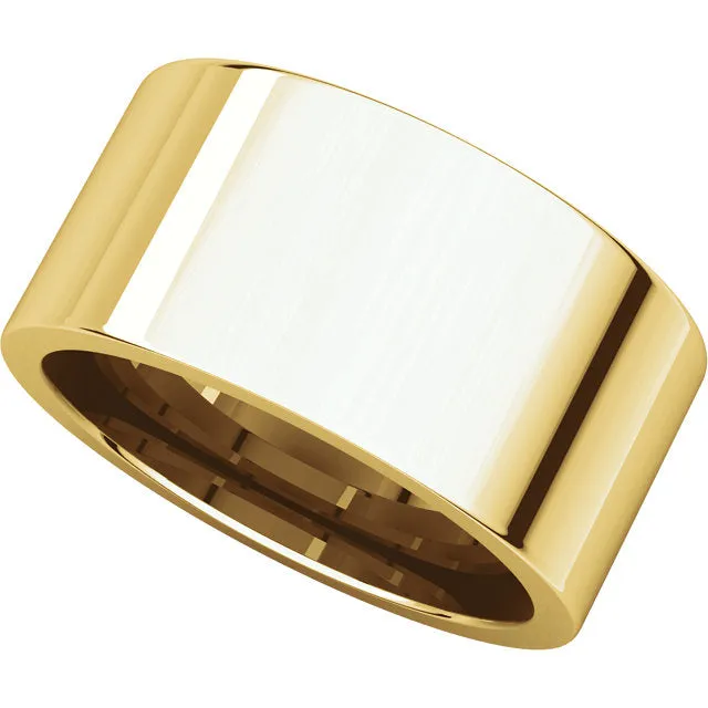 14k Yellow Gold 10mm Flat Comfort Fit Band, Size 7