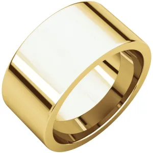 14k Yellow Gold 10mm Flat Comfort Fit Band, Size 7