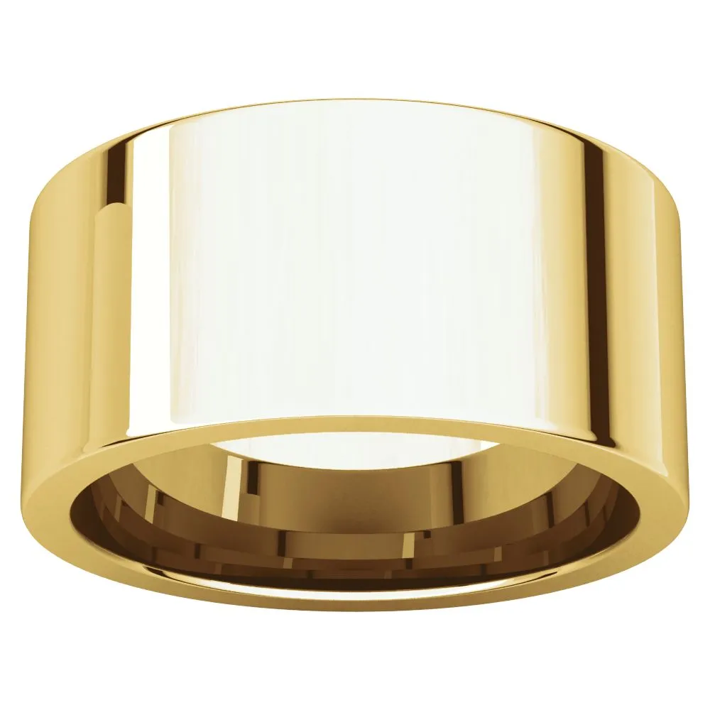 14k Yellow Gold 10mm Flat Comfort Fit Band, Size 7