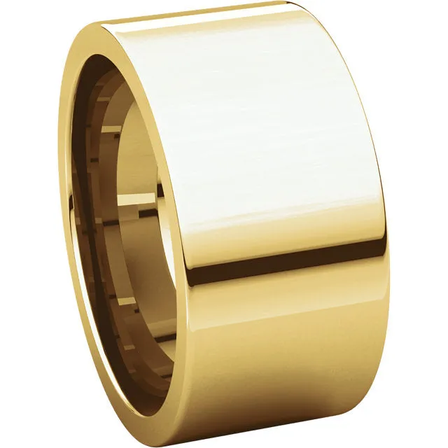 14k Yellow Gold 10mm Flat Comfort Fit Band, Size 7