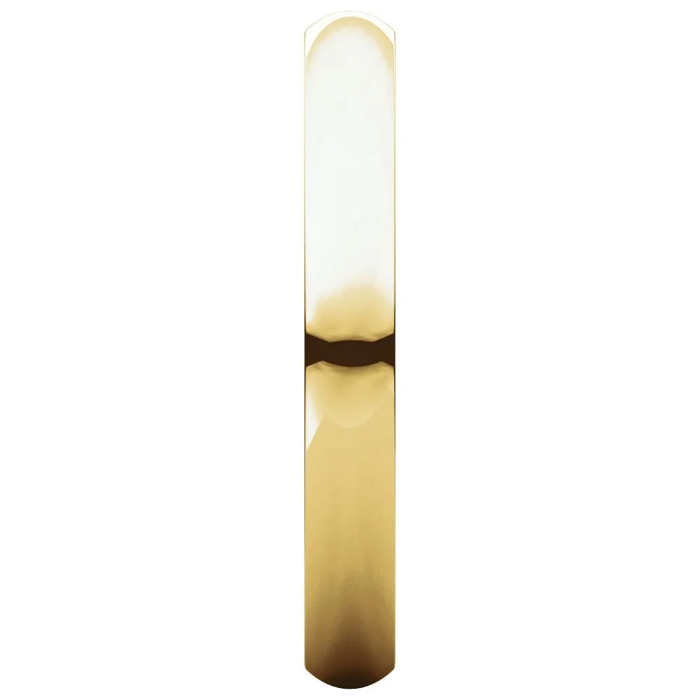 14k Yellow Gold 3mm Heavy Comfort Fit Band, Size 8.5