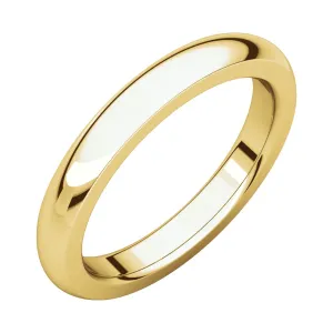 14k Yellow Gold 3mm Heavy Comfort Fit Band, Size 8.5