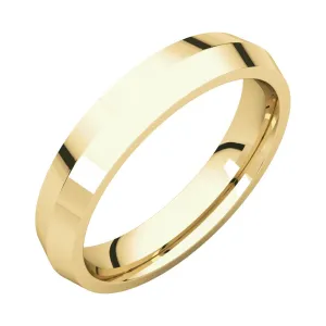 14k Yellow Gold 4mm Knife Edge Comfort Fit Band, Size 10