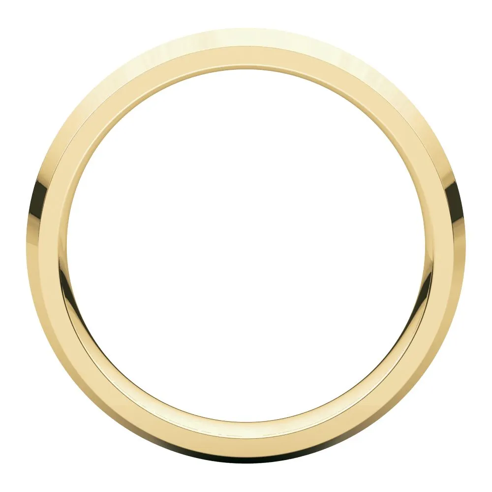 14k Yellow Gold 4mm Knife Edge Comfort Fit Band, Size 10